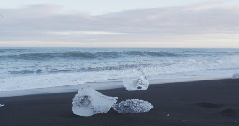 Photographe et prend des photos en nature sur l'Islande Diamond Beach avec de la glace