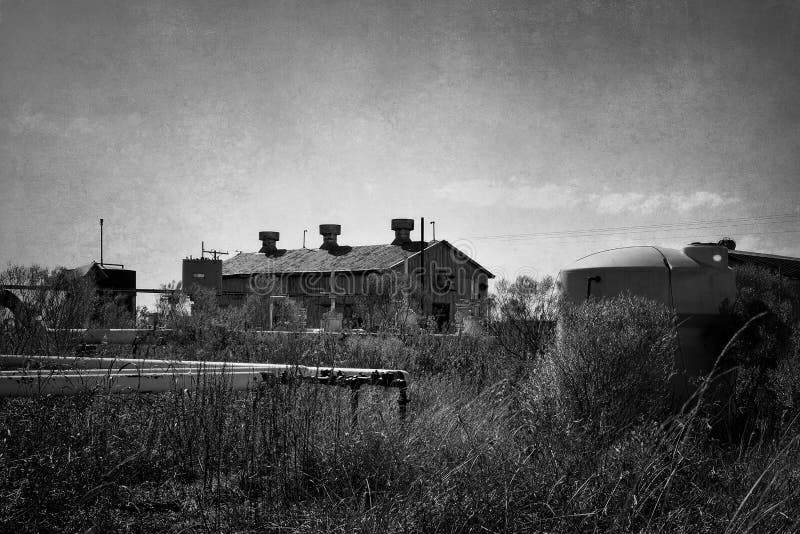 Abandoned Pipeline Station Buildings and Structures Stock Photo - Image ...