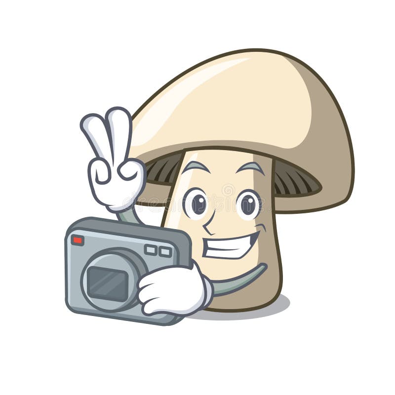 Photographer champignon mushroom mascot cartoon royalty free illustration