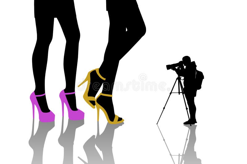 Photographer shooting fashion women vector illustration Photographer shooting fashion women vector illustration