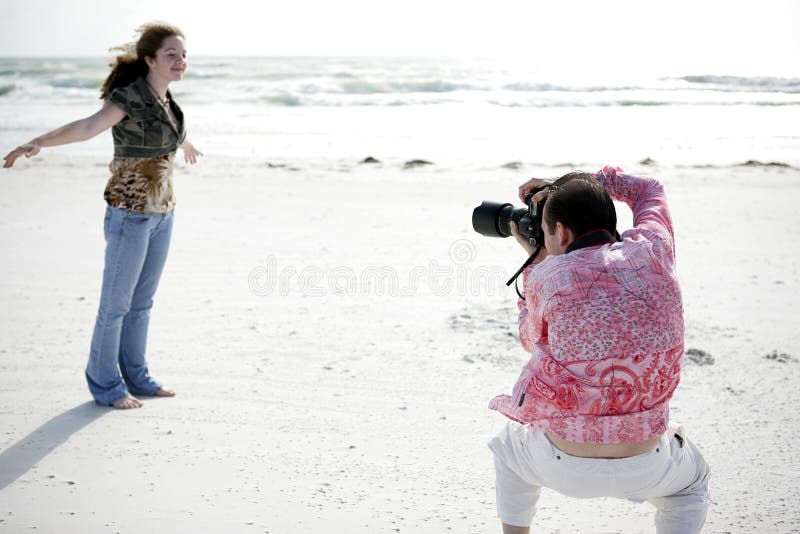 Photographer Works With Model