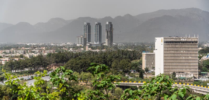 Photographie aérienne de la ville d'islamabad, capitale du pakistan