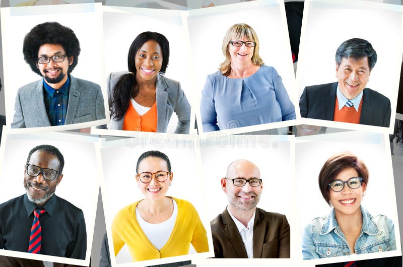Photographs of Diverse Group of People royalty free stock photo