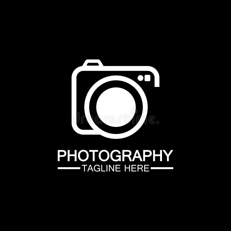 Photography Camera Logo Icon Vector Design Template Isolated on Black  Background Stock Vector - Illustration of abstract, focus: 195232093