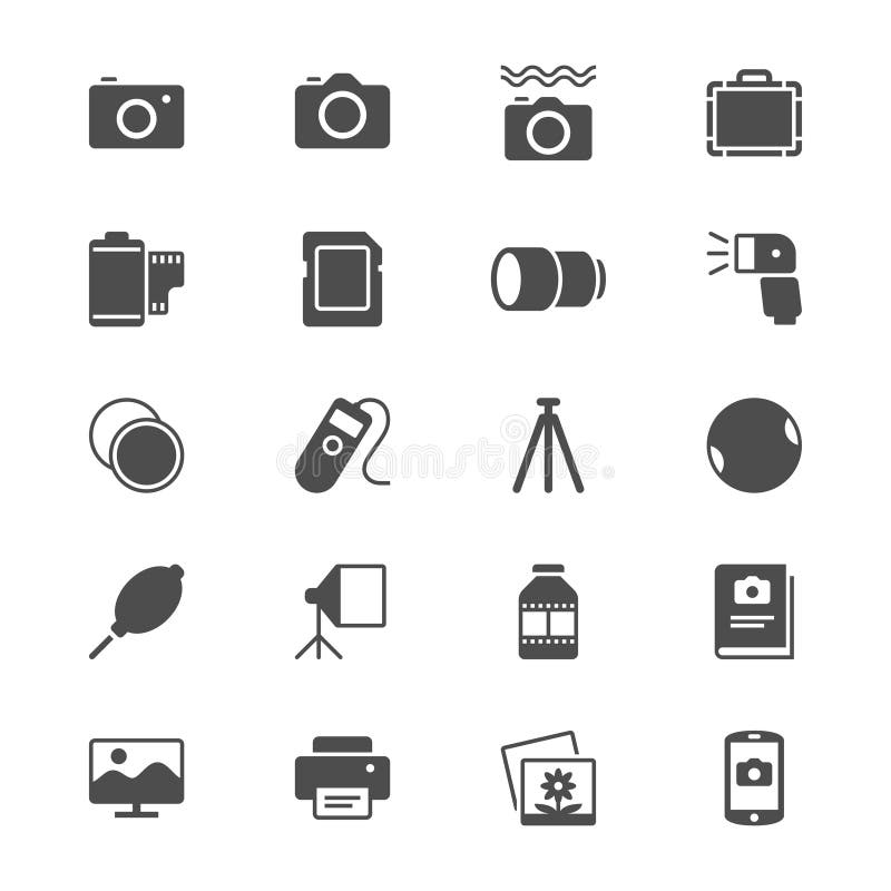 Camera Accessories Drawing Icons Stock Vector - Illustration of camera,  control: 47882638