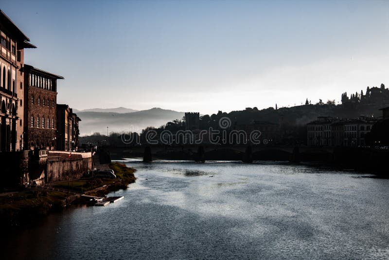 Photography of Florence from Ponte Vecchio. royalty free stock photos Photography of Florence from Ponte Vecchio. royalty free stock photos