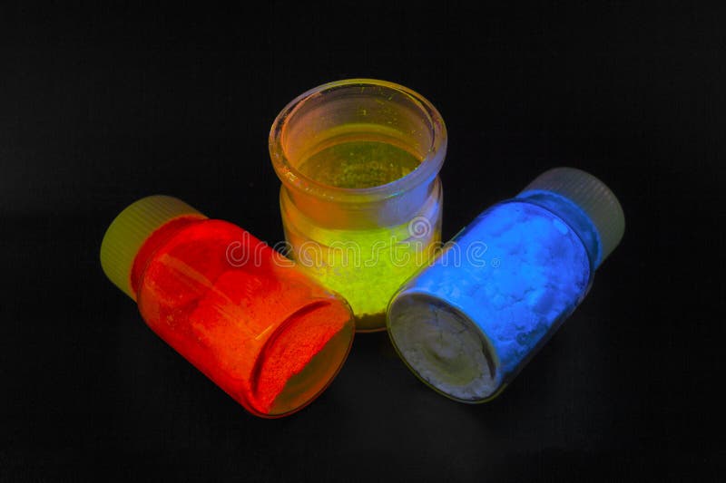 Photoluminescence Chemical Materials, Called Fluorescent. Powder Glows ...