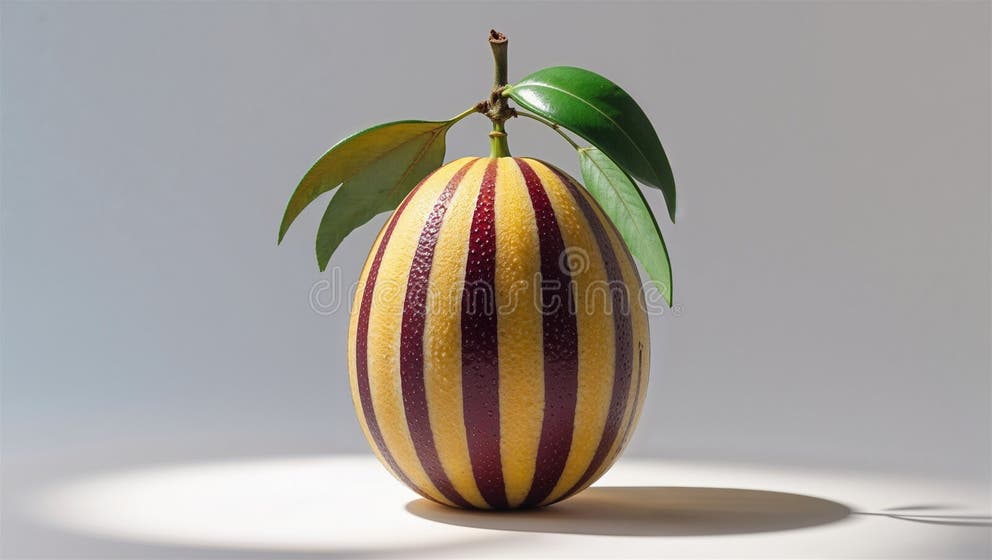Photorealistic Image of a Striped Fruit