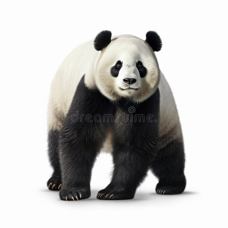 Photorealistic Rendering Of A Colorized Panda Bear In National Geographic Style royalty free illustration
