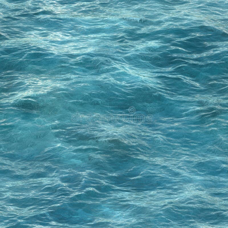 Photorealistic seamless texture of calm ocean water at noon stock photo