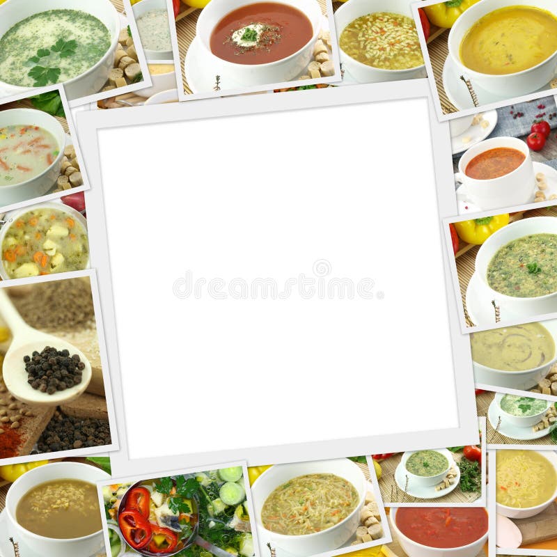Photos collection of different types of soup royalty free stock images