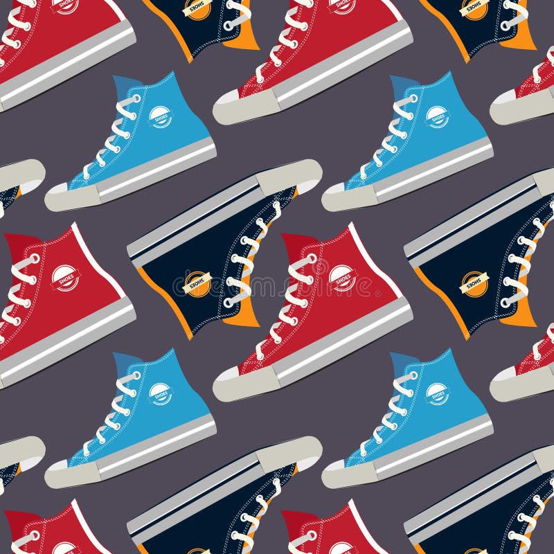 Photos des espadrilles colorées Dirigez la configuration sans joint illustration libre de droits Photos des espadrilles colorées Dirigez la configuration sans joint illustration libre de droits