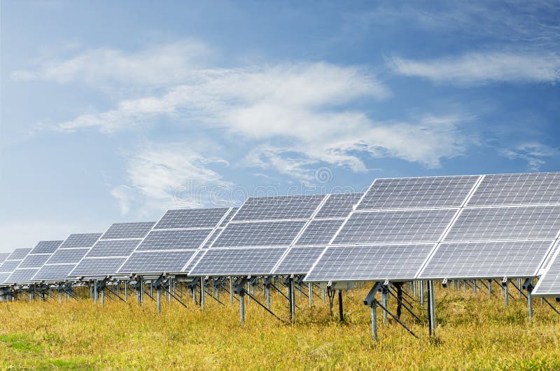 Photovoltaic Panels stock photo. Image of clouds, field - 33922798