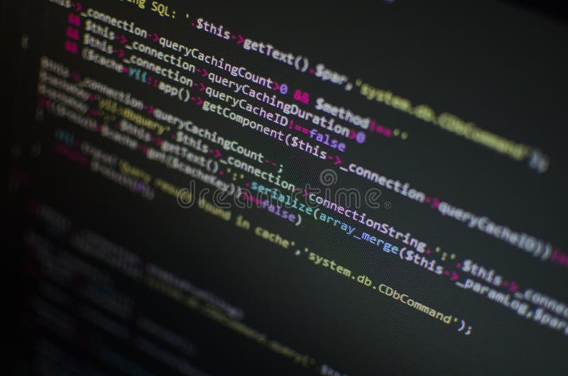 PHP CSS code texture in computer monitor.