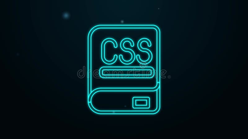 黑色背景中闪闪发光的霓虹线书关于编程图标. 语言概念. php cssxml 皇族释放例证