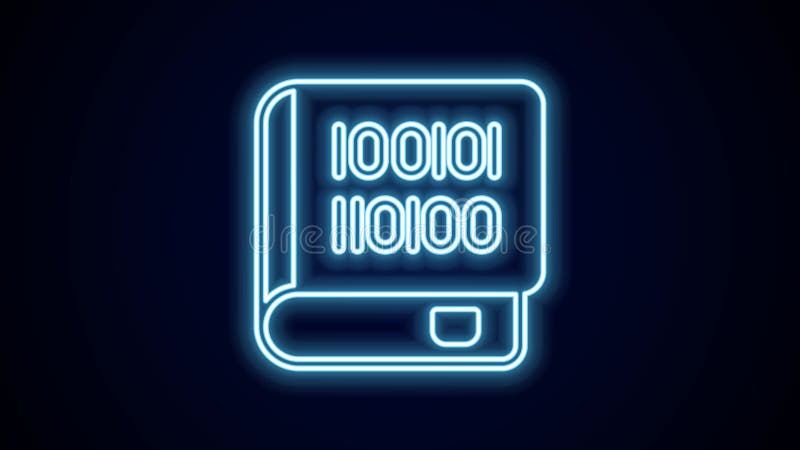 黑色背景中闪闪发光的霓虹线书关于编程图标. 语言概念. php cssxml 库存例证