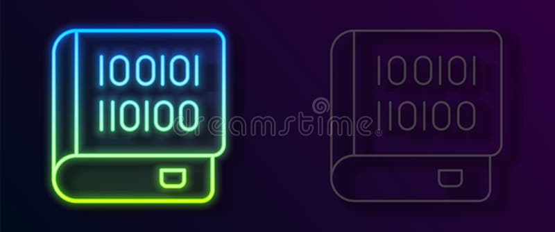 黑色背景中闪闪发光的霓虹线书关于编程图标. 语言概念. php css xml html javascript学习. 矢量.