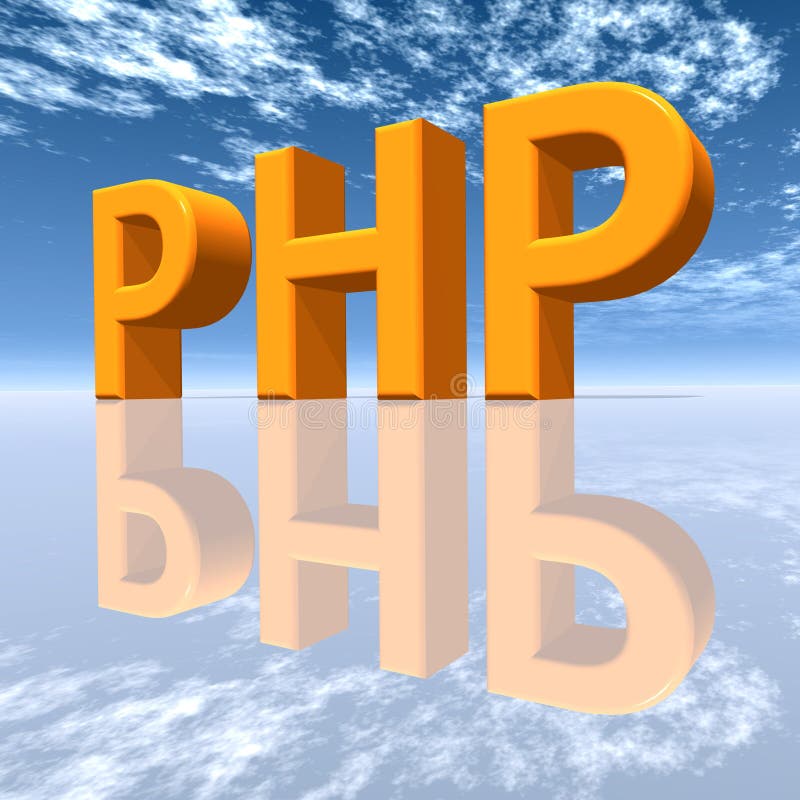 Door een computer gegenereerde 3D-illustratie met de letters PHP.