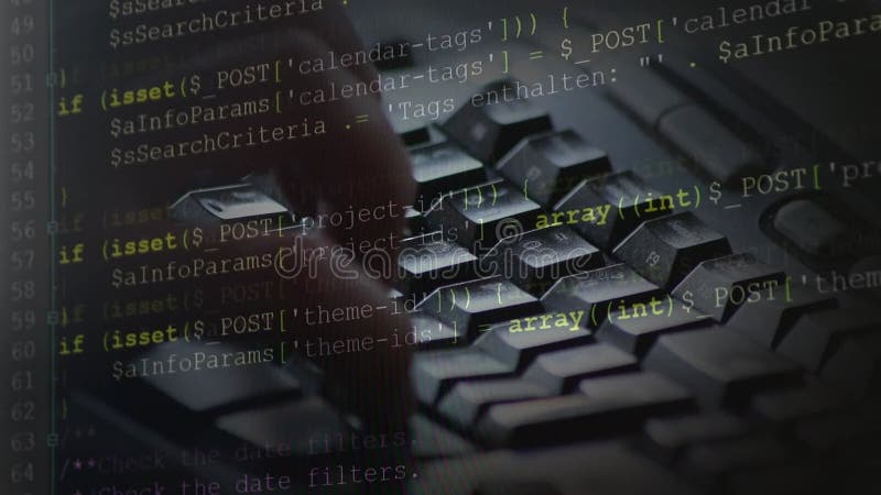 ввод phpcode на экране веб-разработчиком и php-разработчиком отображает экран компьютера с исходным кодом веб-сайта и серверных сц сток-видео
