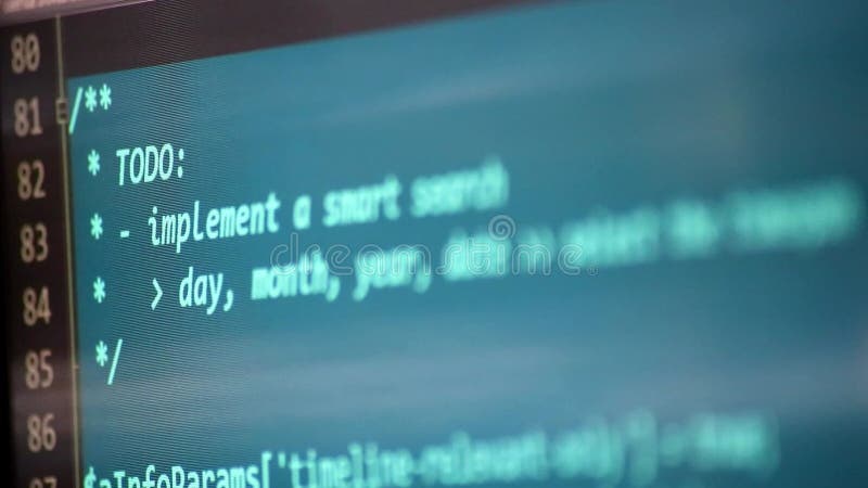 επισκόπηση κωδικού phpcode στην οθόνη από προγραμματιστή web και προγραμματιστή php εμφανίζει οθόνη υπολογιστή με πηγαίο κώδικα το απόθεμα βίντεο