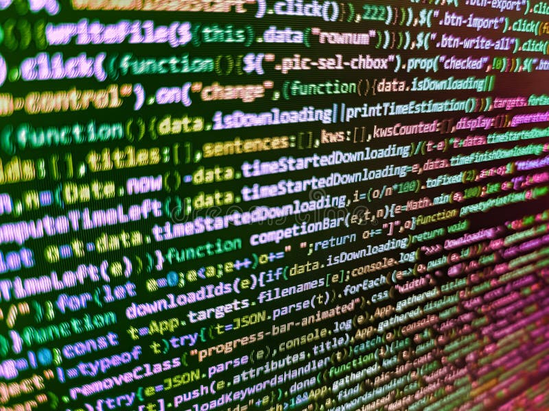 コンピューター上のスクリプト、ソースコード付き。PHPとコーディング技術。私たち。Java Script、CSSのクローズアップ。モダンなテクノロジー、ウェブ ロイヤリティフリーストックフォト