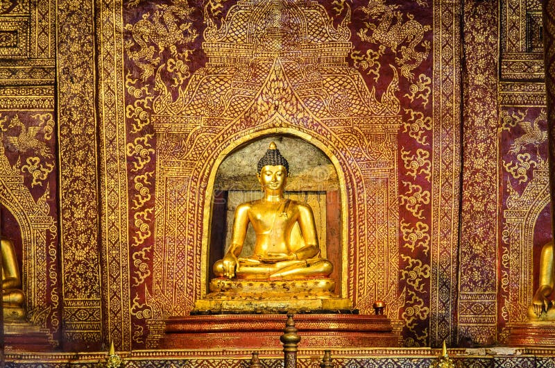 Phra Singh Statue Phra Phuttha Sihing Inside Viharn Lai Kam at Stock ...