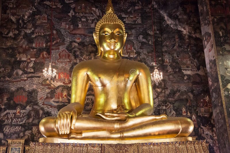 Phra Sri Sakyamuni Buddha at Wat Suthat Stock Photo - Image of statue ...