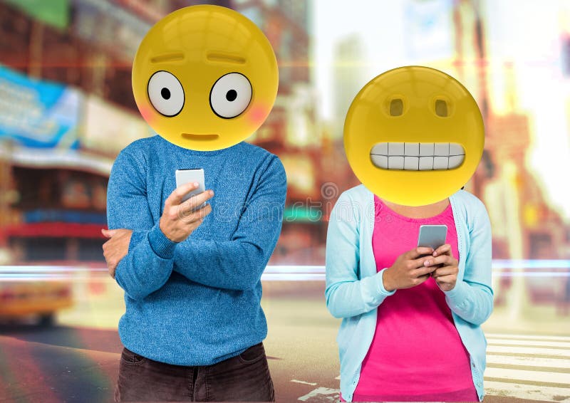 Phrases fausses dans le whatsApp Emoji font face illustration libre de droits