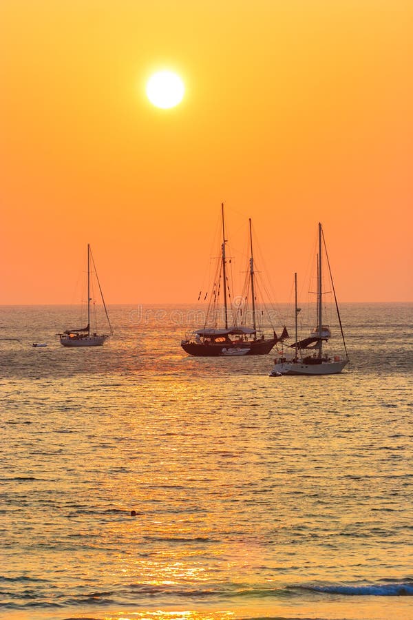 Phuket island Thailand with boats