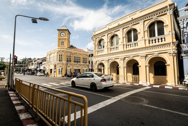 Phuket, Tailandia - 9 dicembre 2016: Chino-portoghese rinnovato immagini stock libere da diritti Phuket, Tailandia - 9 dicembre 2016: Chino-portoghese rinnovato immagini stock libere da diritti