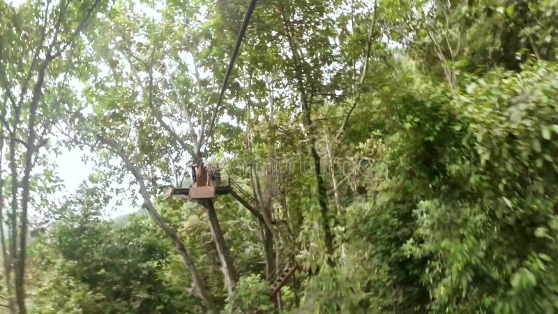 PHUKET,THAILAND - JUNE 2014: Zipline flying