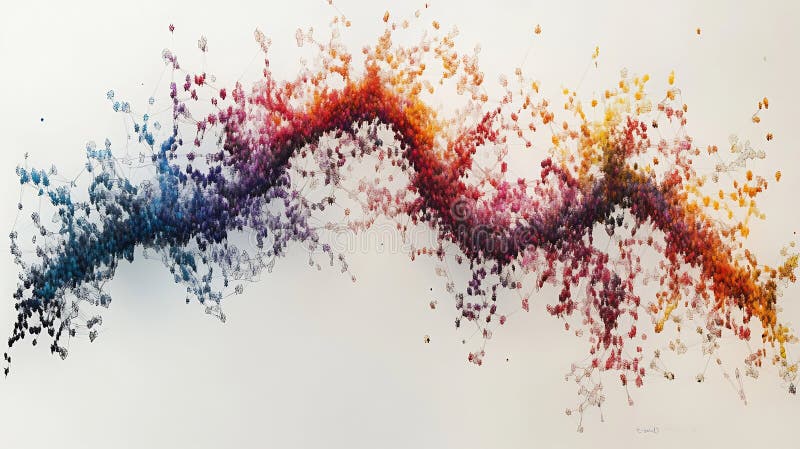 Phylogenetic tree constructed from Dna sequences showing evolutionary relationships vector illustration