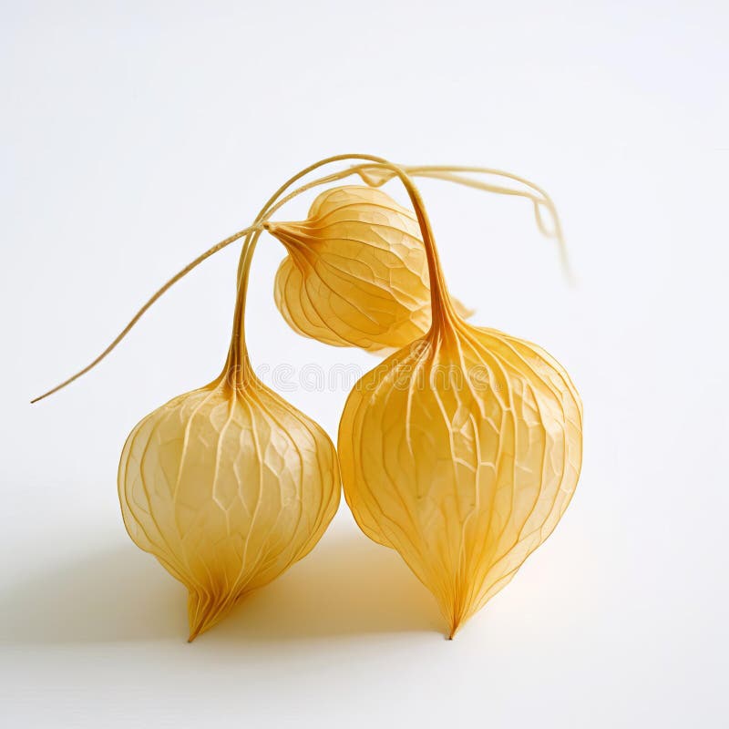 Handmade Wooden Physalis Figurine On White Background Full Body royalty free illustration