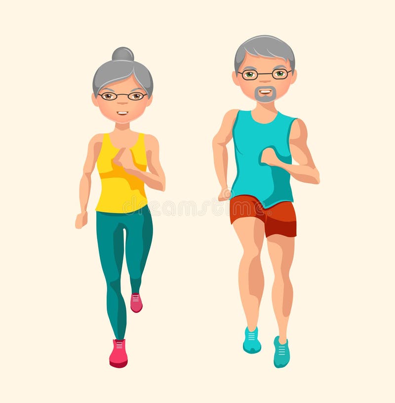 Physical activity for seniors. Vector Illustration stock illustration