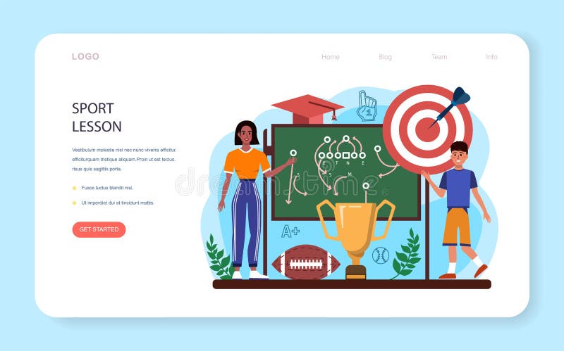 Physical Education or School Sport Class Web Banner or Landing Page Set ...