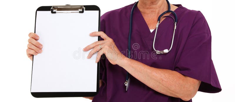 Physician Holding Clipboard stock photo Physician Holding Clipboard stock photo