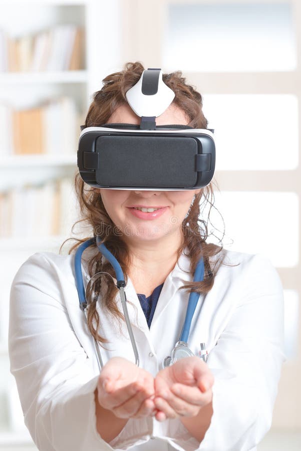 Physician Using Virtual Reality Headset Stock Photo Image of medical