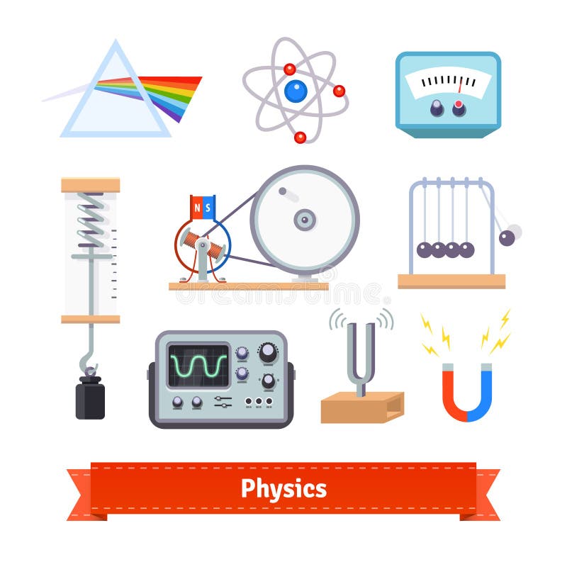 Physics classroom equipment royalty free illustration