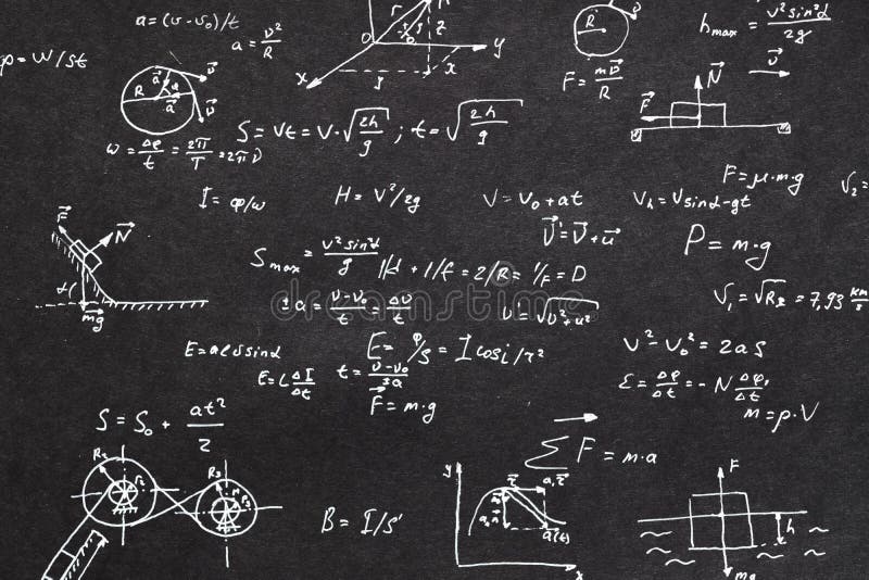 Physics formuły chalkboard kinematyka kalkulacyjne fotografia royalty free Physics formuły chalkboard kinematyka kalkulacyjne fotografia royalty free