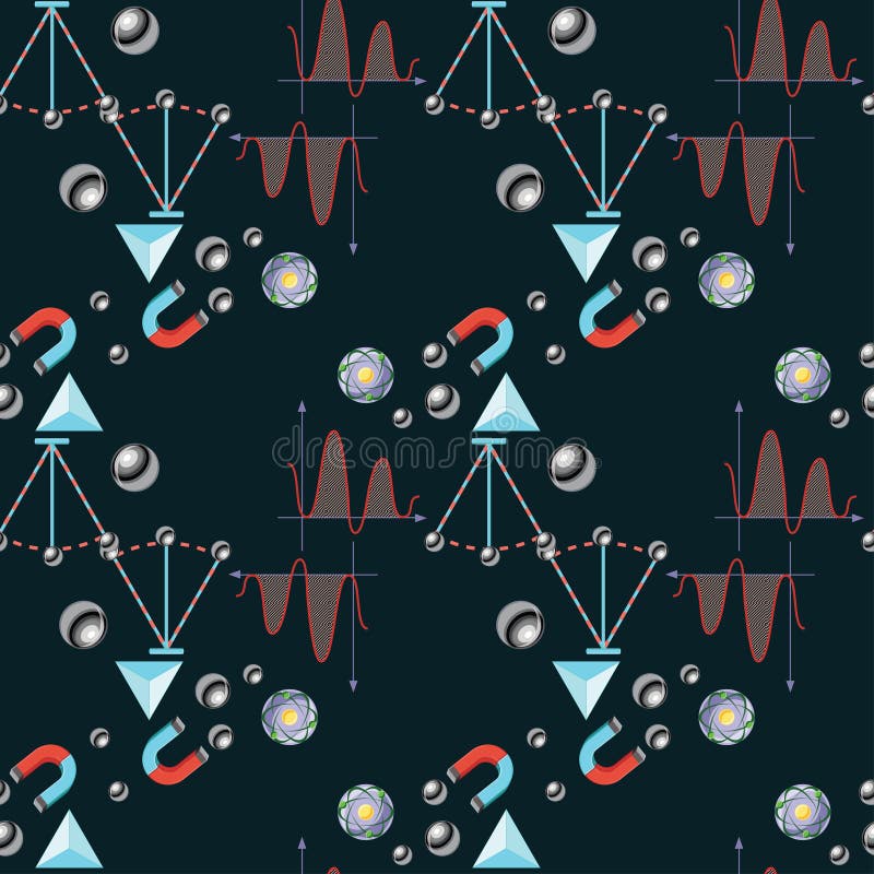 Physics o temacie bezszwowy wzór kolekci tylna szkoła royalty ilustracja