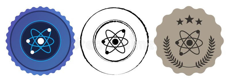 Physics science nuclear atom particle nuclear competition championship prize best winner contest award stock illustration