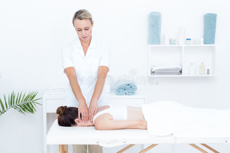 Physiotherapist Doing Neck Massage Stock Image Image Of Clinic People 53046633