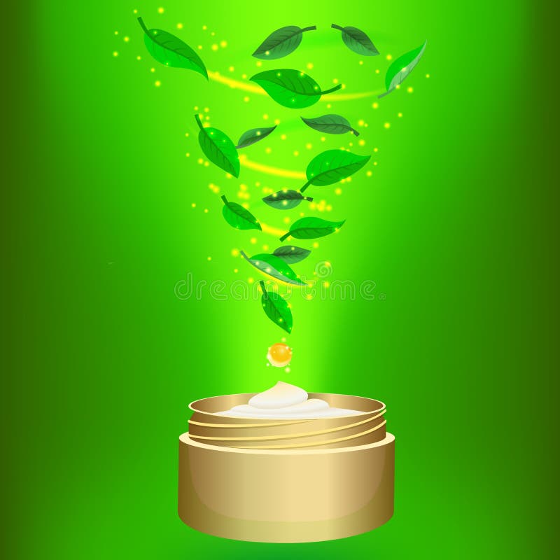 Phyto cream on green background