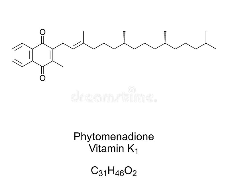 Phytomenadione, Vitamin K1, Phylloquinone, Chemical Formula Stock