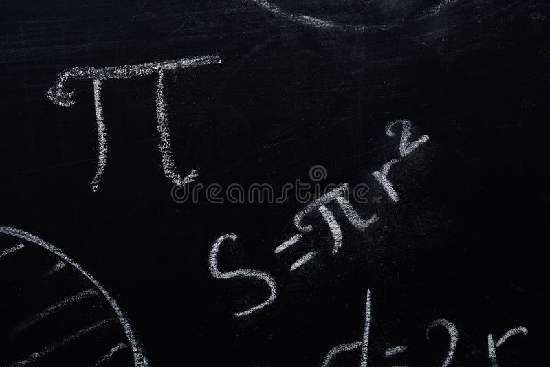 PI dnia pojęcie Formuła dla terenu okrąg pisać na blackboard