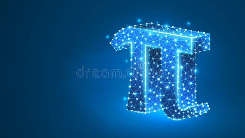 Pi litera unui alfabet grecesc. concept matematic numeric grec optzeci. cadru de fire digital abstract stock illustration