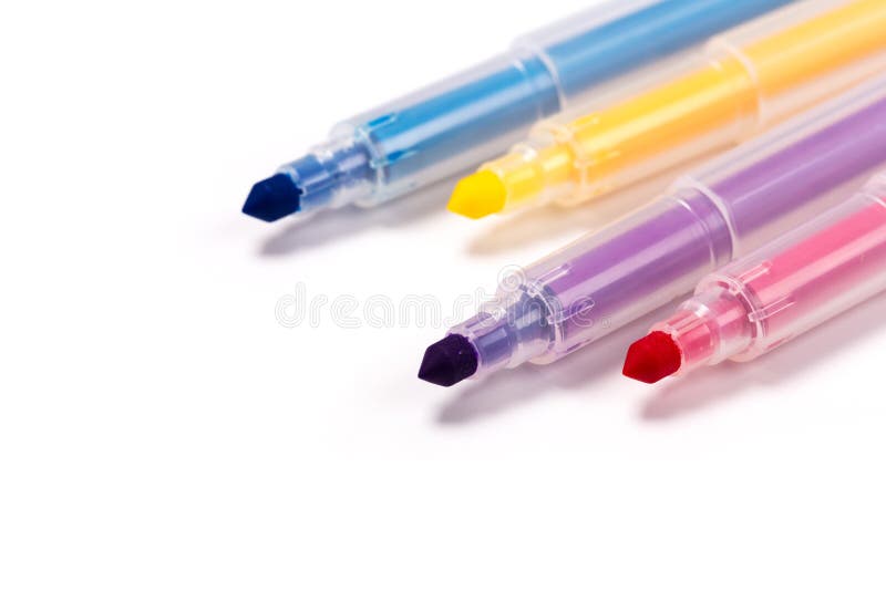 Colorful Felt Tip Pens. Multicolored Felt-Tip Pens. Multicolored Felt-Tip Pens isolated on a white background