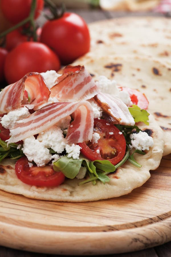 Piadina Romagnola, Italian Flatbread Sandwich Stock Image - Image of ...