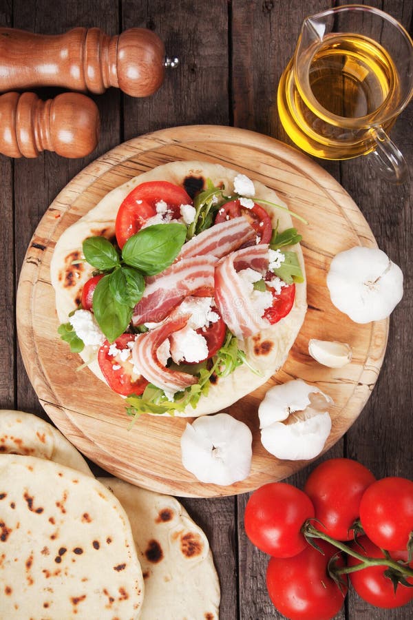 Piadina Romagnola, Italian Flatbread Sandwich Stock Photo - Image of ...