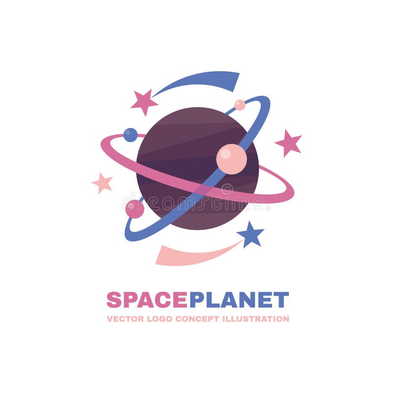 Pianeta dello spazio - concetto del modello di logo di vettore Illustrazione creativa astratta del sistema solare Segno della gal royalty illustrazione gratis Pianeta dello spazio - concetto del modello di logo di vettore Illustrazione creativa astratta del sistema solare Segno della gal royalty illustrazione gratis